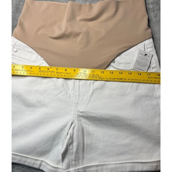New Liverpool Women's White Stretch Maternity Comfort Stretch Cuff Short Size 10 - Picture 7 of 9